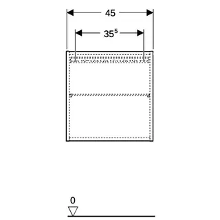 Geberit Hängeschrank quadratisch, 1 Tür 45x46,7x15cm, lava matt – Bild 4