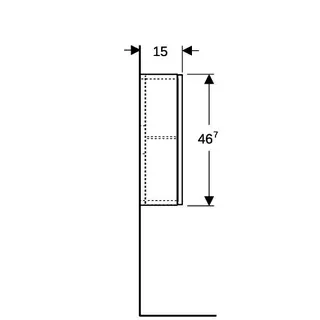 Geberit Hängeschrank quadratisch, 1 Tür 45x46,7x15cm, weiß hgl. – Bild 5
