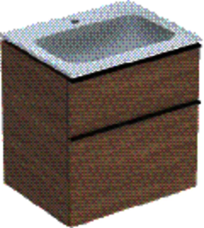 Geberit iCon Set MWT m. US, 2 Schubl. 60x63x48cm, Eiche/Gr. lava/Tect