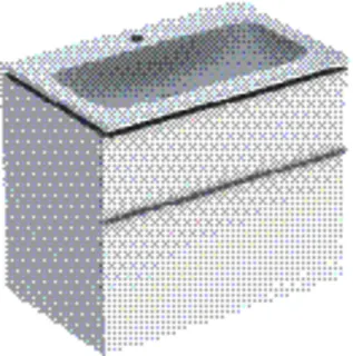 GE iCon Set MWT m. US, 2 Schubl. 75x63x48cm, weiß hgl./Gr. weiß matt/Tect