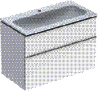 GE iCon Set MWT m. US, 2 Schubl. 90x63x48cm, weiß hgl./Griff weiß matt