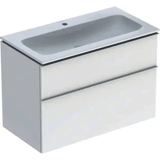 Geberit iCon Set MWT m. US, 2 Schubl. 90x63x48cm, weiß hgl./Gr. weiß matt/Tect – Bild 2