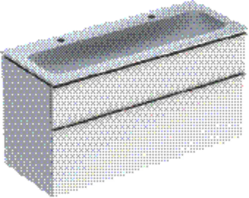 Geberit iCon Set MWT m. US, 2 Schubl. 120x63x48cm, weiß hgl./Griff chrom