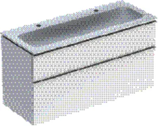 GE iCon Set MWT m. US, 2 Schubl. 120x63x48cm, weiß hgl./Griff chrom