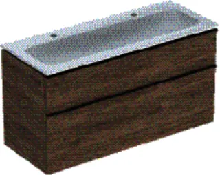 GE iCon Set MWT m. US, 2 Schubl. 120x63x48cm, Nussbaum/Griff lava