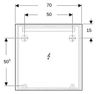 Geberit Option Basic Square Lichtspiegel Beleuchtung oben, 70x70x3cm, alu. elox – Bild 4
