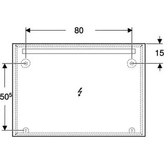 Geberit Option Basic Square Lichtspiegel Beleuchtung oben, 100x70x3cm, alu. elox – Bild 4