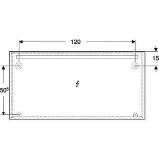 Geberit Option Basic Square Lichtspiegel Beleuchtung oben, 140x70x3cm, alu. elox – Bild 4