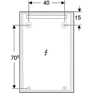 Geberit Option Basic Square Lichtspiegel Beleuchtung oben, 60x90x3cm, alu. elox – Bild 5