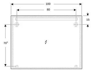 Geberit Option Basic Square Lichtspiegel Beleuchtung oben, 120x90x3cm, alu. elox – Bild 4