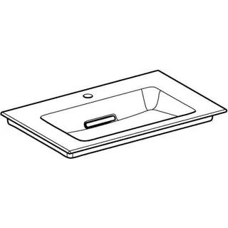 Geberit ONE MWT 75x48cm, CleanDrain mit Hahnloch, ohne Überlauf, weiß, KeraTect/weiß glzd – Bild 3