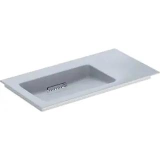 Geberit ONE MWT 90x48cm, CleanDrain, Ablg.re ohne Hahnloch, ohne Überlauf, weiß, KeraTect/weiß glzd – Bild 2