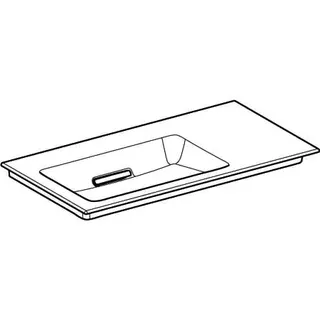 Geberit ONE MWT 90x48cm, CleanDrain, Ablg.re ohne Hahnloch, ohne Überlauf, weiß, KeraTect/weiß glzd – Bild 3