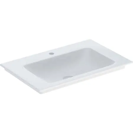 Geberit ONE Möbelwaschtisch 75x48 cm mit Hahnloch, ohne Überlauf, weiß, KeraTect