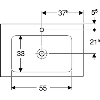 Geberit ONE Möbelwaschtisch 75x48 cm mit Hahnloch, ohne Überlauf, weiß, KeraTect – Bild 4