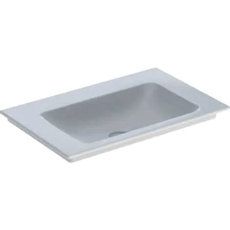 Geberit ONE Möbelwaschtisch 75x48 cm ohne Hahnloch, ohne Überlauf, weiß, KeraTect