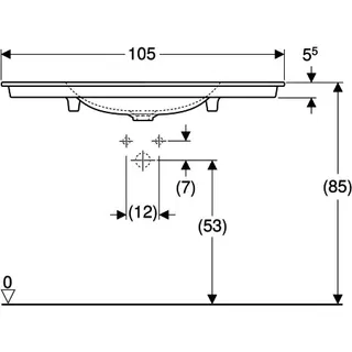 Geberit ONE Möbelwaschtisch 105x48 cm ohne Hahnloch, ohne Überlauf, weiß, KeraTect – Bild 5