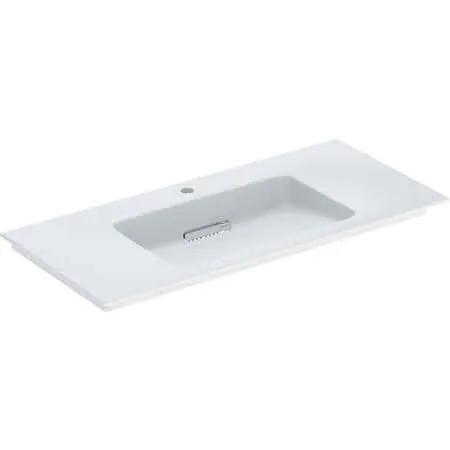 Geberit ONE MWT 105x48cm, CleanDrain mit Hahnloch, ohne Überlauf, weiß, KeraTect/weiß glzd