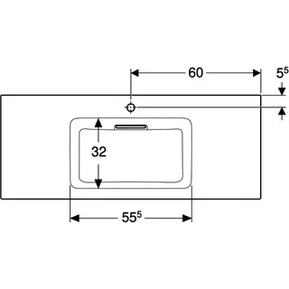 Geberit ONE MWT 120x48cm, CleanDrain mit Hahnloch, ohne Überlauf, weiß, KeraTect/weiß glzd – Bild 4