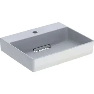 Geberit ONE HWB 50x41 cm, CleanDrain mit Hahnloch, ohne Überlauf, weiß, KeraTect/weiß glzd