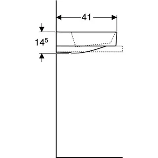 Geberit ONE AS-Waschtisch eckig, 50x41cm, CleanDrain ohne Hahnloch, ohne Überlauf, weiß matt/weiß glzd. – Bild 5
