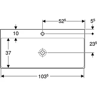Geberit ONE Waschtisch 105x48 cm mit Hahnloch, ohne Überlauf, weiß, KeraTect – Bild 4