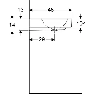 Geberit ONE Waschtisch 105x48 cm mit Hahnloch, ohne Überlauf, weiß, KeraTect – Bild 5