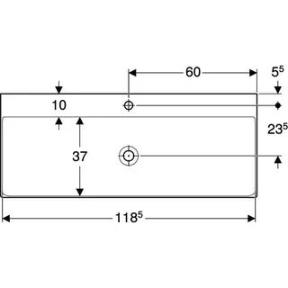 Geberit ONE Waschtisch 120x48 cm mit Hahnloch, ohne Überlauf, weiß, KeraTect – Bild 4