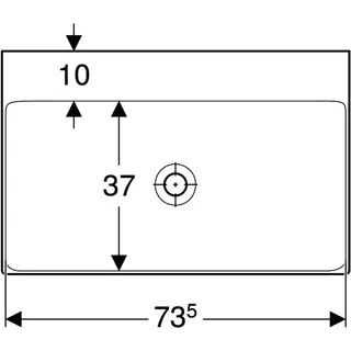 Geberit ONE Waschtisch 75x48 cm ohne Hahnloch, ohne Überlauf, weiß, KeraTect – Bild 5