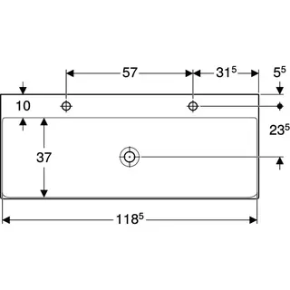 Geberit ONE Waschtisch 120x48 cm 2 Hahnloch, ohne Überlauf, weiß, KeraTect – Bild 4
