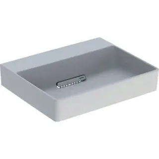 Geberit ONE AS-Waschtisch eckig, 50x41cm, CleanDrain ohne Hahnloch, ohne Überlauf, weiß matt/weiß glzd.