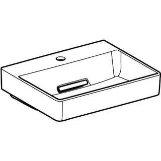 Geberit ONE AS-Waschtisch eckig, 50x41cm, CleanDrain mit Hahnloch, ohne Überlauf, weiß, matt/weiß glzd. – Bild 5
