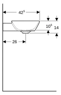 Geberit ONE AS-Waschtisch, Schalenform, 50x42,5 cm ohne Hahnloch, ohne Überlauf, weiß, KeraTect – Bild 5