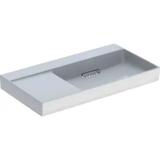 Geberit ONE Waschtisch 90x48cm, CleanDrain, Ablg.li ohne Hahnloch, ohne Überlauf, weiß, KeraTect/weiß glzd