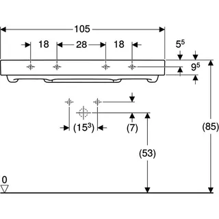 Geberit ONE Waschtisch 105x48cm, CleanDrain ohne Hahnloch, ohne Überlauf, weiß, KeraTect/weiß glzd – Bild 5