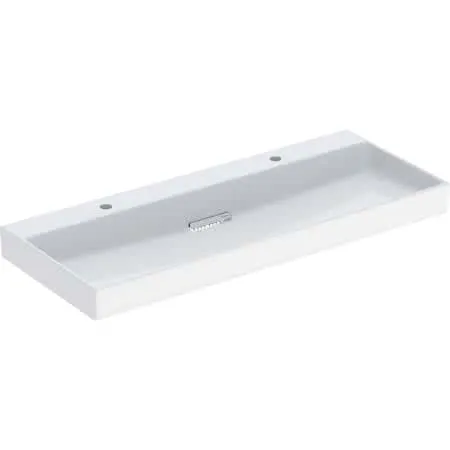 Geberit ONE Waschtisch 120x48cm, CleanDrain 2 Hahnloch, ohne Überlauf, weiß, KeraTect/weiß glzd