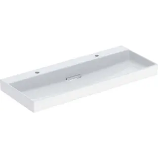 Geberit ONE Waschtisch 120x48cm, CleanDrain 2 Hahnloch, ohne Überlauf, weiß, KeraTect/weiß glzd