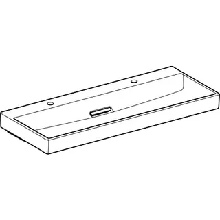 Geberit ONE Waschtisch 120x48cm, CleanDrain 2 Hahnloch, ohne Überlauf, weiß, KeraTect/weiß glzd – Bild 3