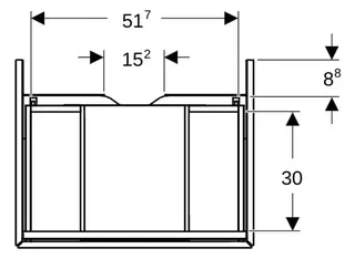 Geberit ONE Unterschrank für WT/-Platte 1 Schubl., 59,2x26,6x47cm, Nussb.hickory – Bild 2