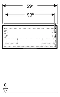 Geberit ONE Unterschrank für WT/-Platte 1 Schubl., 59,2x26,6x47cm, Nussb.hickory – Bild 3
