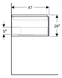 Geberit ONE Unterschrank für WT/-Platte 1 Schubl., 59,2x26,6x47cm, Nussb.hickory – Bild 4