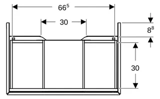 Geberit ONE Unterschrank für WT/-Platte 1 Schubl., 74x26,6x47cm, sandgrau hgl. – Bild 2