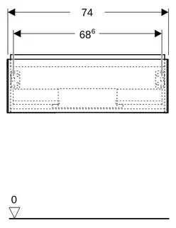 Geberit ONE Unterschrank für WT/-Platte 1 Schubl., 74x26,6x47cm, sandgrau hgl. – Bild 3
