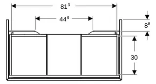 Geberit ONE Unterschrank für WT/-Platte 1 Schubl., 88,8x26,6x47cm, Nussb.hickory – Bild 2