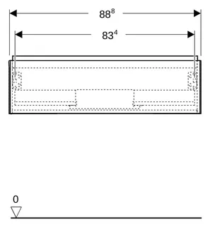 Geberit ONE Unterschrank für WT/-Platte 1 Schubl., 88,8x26,6x47cm, Nussb.hickory – Bild 3