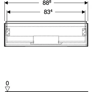 Geberit ONE Unterschrank für WT/-Platte 1 Schubl., 88,8x26,6x47cm, greige matt – Bild 5