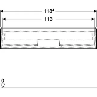 Geberit ONE Unterschrank für WT/-Platte 1 Schubl., 118,4x26,6x47cm, schwarz matt – Bild 5