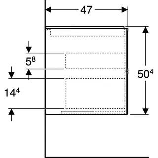 Geberit ONE Unterschrank für WT/-Platte 2 Schubl., 74x50,4x47cm, Eiche – Bild 5
