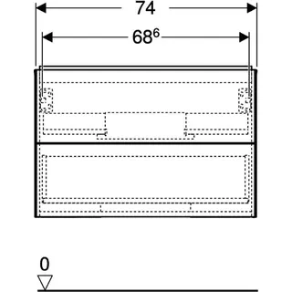 Geberit ONE Unterschrank für WT/-Platte 2 Schubl., 74x50,4x47cm, sandgrau hgl. – Bild 4