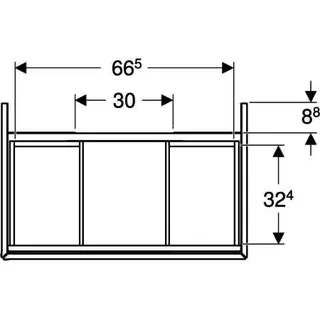 Geberit ONE Unterschrank für WT/-Platte 2 Schubl., 74x50,4x47cm, Eiche – Bild 4